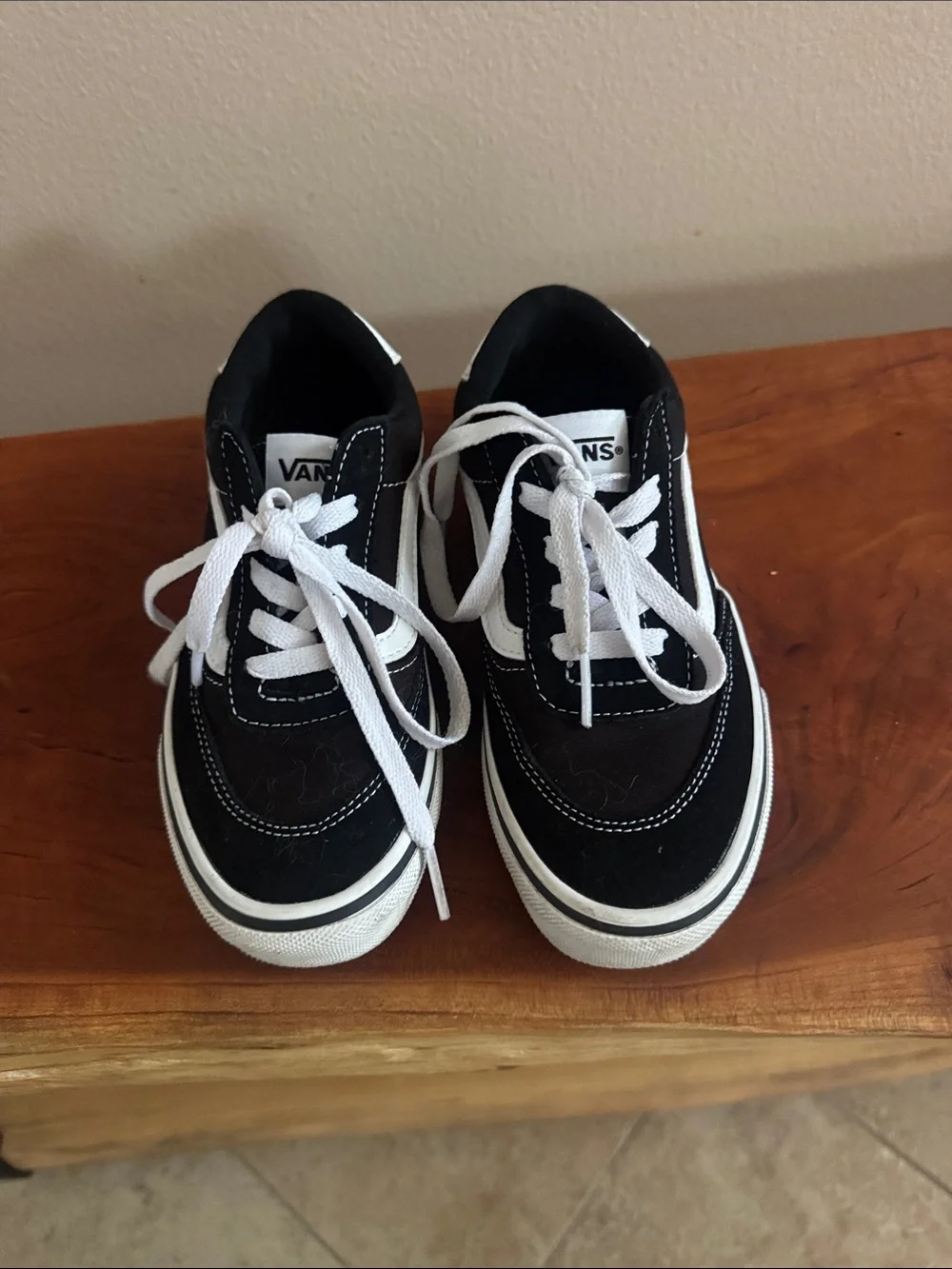 Vans Kids Black and White Classic Low Top Sneakers